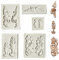 Juland 5 PCS Silikon Kuchen Schimmel Silikonfondant Kuchenform Barockstil Curlicues Scroll Mold für Sugarcraft, Cake Border Decoration, Cupcake Topper, Schmuck, Fimo, Bastelprojekte - Grau