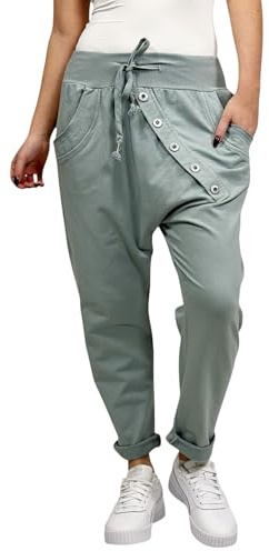Mississhop Damen Hose Sweatpants Jogginghose Baumwolle Freizeithose Boyfriend Sporthose