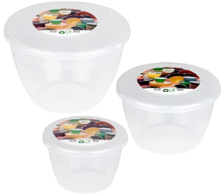 Just Pudding Basins 3 Smaller Sizes in One Set Steam Pudding Bowls, Basin and Lid 1x 1/4 Pint, 1x 1/2 Pint 1x 1 Pint (Clear)