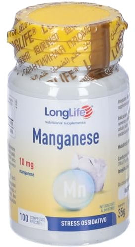 Longlife - Longlife Manganese 10mg Integratore Antiossidante 100 Compresse - 905366744