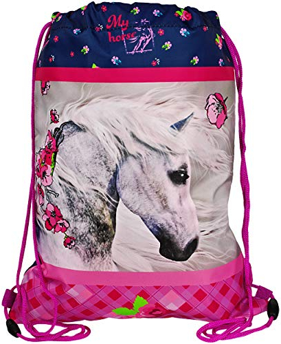 alles-meine.de GmbH Beutel - Sportbeutel - Turnbeutel - Schuhbeutel Pferd - Pferdemotiv wasserdicht wasserfest - wasserabweisend & abwischbar - für Kinder - Schulbeutel Kinde..