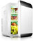 Mini Fridge 20 Liter Portable Compact Personal Fridge Cools & Heats Great for Bedroom, Office, Car, Dorm - Portable Makeup Skincare Fridge Includes 12V Car Charger,20L black white single core