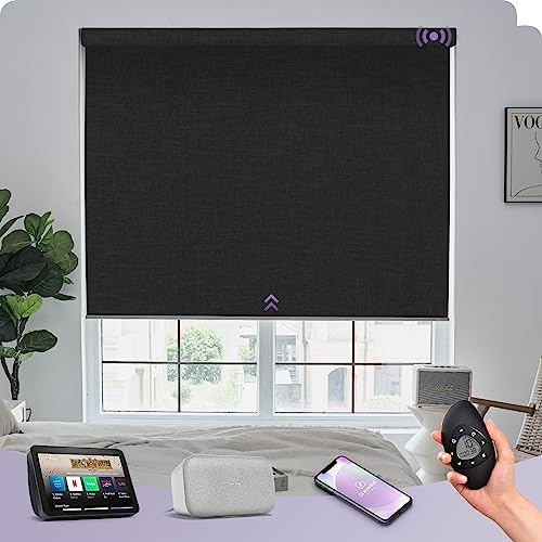 Graywind Motorized Blackout Roller Shade Work with Alexa Google