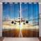 Loussiesd Airplane Print Windows Drapes Aircraft Flying Window Curtains for Bedroom Living Room Helicopter Flying Plane Curtains Sunset Aircraft Room Decoration,W46*L54