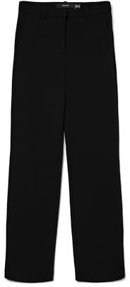 VERO MODA Legere Stoffhose Elegante Damen Stretch Culotte Gerade Business Pants, Farben:Schwarz-2, Größe:XL / 30L, Z-Länge:L30