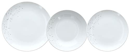 Vajilla de 18 piezas Dream plata de porcelana blanca línea Dream plata