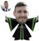 ASSIALL Personalisiertes Gesicht Mini Me Kissen Benutzerdefinierte Gesicht Puppenförmige Fotokissen 3D Duplex Druck Sofa Auto Poly Baumwolle Dekokissen Home Ornament Plüschtier Geschenk, 40cm