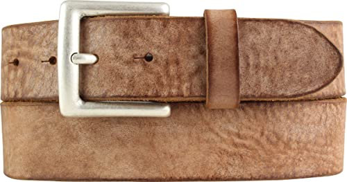 BELTINGER Premium Weicher Vollrindledergürtel, 40 mm breit, Used Look, Jeans & Hosen, Vintage Stil, Made in Italy, Casual und Office | Cognac 120cm