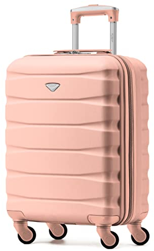 Flight Knight Leichte 4-Rad-ABS-Hartschalenkoffer Handgepack, zugelassen fur uber 60 Fluggesellschaften, einschließlich easyJet, Jet2 und maximale Große fur Ryanair (Priority) 55 x 40 x 20 cm