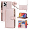 Cavor Crossbody iPhone 12 Pro Max Case With Card Holder With Strap,Flip Leather Wallet Case,[9 Card Holder] Zipper Detachable Lanyard Phone Case Cover for Women for iPhone 12 Pro Max - Rose Gold