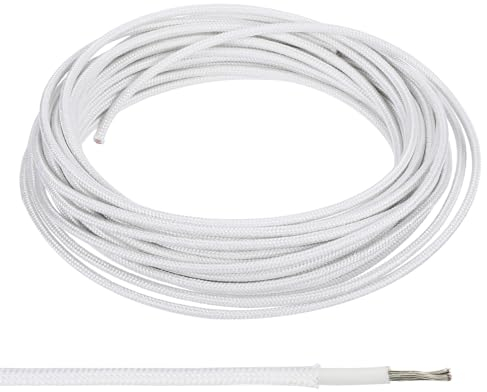 PATIKIL 26.3Ft 15AWG Electronic Wire, -30 to 200 Degrees Celsius Insulated High Temperature Resistant Electrical Flexible Silicone Cable for Lamp Boiler Heater, White