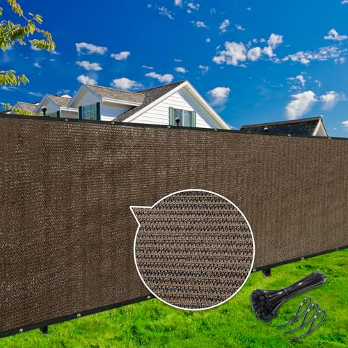 KANAGAWA Sichtschutzzaun, strapazierfähig, 150 g/m², für Wand, Garten, Windschutzscheibe, mit verstärkten Bindungen und Messingösen, Kabelbinder im Lieferumfang enthalten, Braun