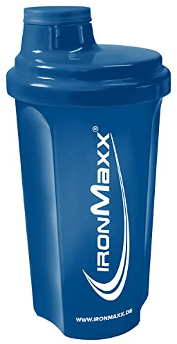 IronMaxx Eiweiß Shaker - Dunkelblau Blickdicht 700ml | Proteinshaker mit Drehverschluss, Sieb & Mess-Skala | auslaufsicher, spülmaschinengeeignet & frei vom Weichmacher BPA & DEHP