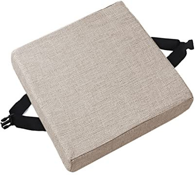 EN AyuL Stuhlkissen, Sitzkissen, rutschfeste Schnalle, quadratisch, Stuhlkissen, für Garten, Büro, Schule, Terrasse, Bistro, 30 x 30 x 3 cm, Beige