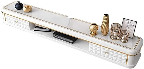 TV-Ständer, Schrank, Set-Top-Box, Multimedia-Regal, Wand-TV-Schrank, Hintergrund, Wanddekoration, Regal, platzsparend/weiß/140 x 24 x 18 cm