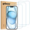gueche Verre Trempé compatible iPhone 15 Plus, iPhone 15 Pro Max, iPhone 16 Plus, [Lot de 3] Protection d'écran Pour [Extrêmement résistant aux rayures] [Haute définition] [Facile à installer]