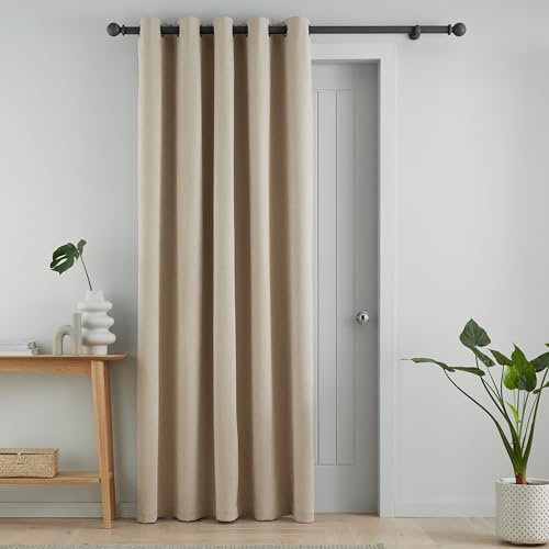 Catherine Lansfield Wilson Blackout Thermal 168x213cm Door Panel Natural