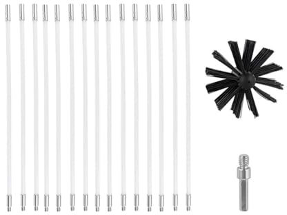 lmoikesz Kit de nettoyage de conduits d'aération pratique, assemblage et démontage simples, Kit de brosse de nettoyage de cheminée en Nylon facile à nettoyer