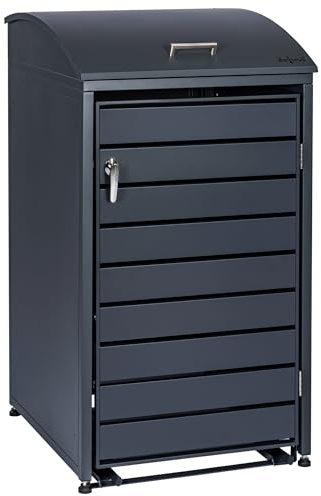 Zelsius Mülltonnenbox 1er Mülltonne mit abgerundetem Deckel | 120-240 Liter | Anthrazit RAL7016 | inkl. Erweiterungsmöglichkeiten | Mülltonnenhäusschen, Mülleimerboxen, 1 Tonne, Aufbewahrungsbox