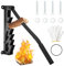 Log Splitter Wall Mounted, Firewood Kindling Splitter with Screws, Portable Manual Firewood Splitter, Heavy Duty Wood Splitter for Logs for Home & Outdoor Camping, Splitting Kindling Tool (Black)