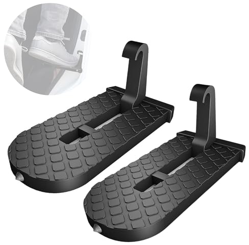 MAGIC SELECT 2X Marchepied de Porte de Voiture, Pédale de Porte de Véhicule Pliable, Antidérapant pour Atteindre Le Plafond, avec Marteau de Sécurité d'urgence. pour Voitures, Caravanes et Camions.