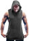 COOFANDY Tank Top Herren Fitness Ärmelloses Shirt Gym Bodybuilding Shirts Ärmellose Muskelshirts Männer Workout Hoodie Tanktop Kapuzenpullover Dunkelgrau(1 Stück) L