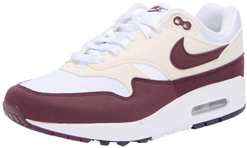 NIKE Air MAX 1, Sneaker Mujer, White Night Maroon Phantom Black, 39 EU