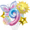 DazzJoy Sonne Schmetterlinge Luftballon 9 Jahre Mädchen,Schmetterling Geburtstagsdeko Mädchen 9 Jahre,Schmetterling Deko 9. Geburtstag Folienballon,Kindergeburtstag Deko für Schmetterling Themen Party