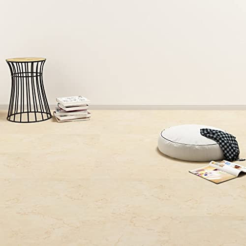Sufrk PVC Laminat Dielen Selbstklebend PVC Bodenbelag Selbstklebend Laminatboden Bodenaufkleber 5,11 m² Beige