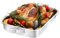 Sartén para asar de acero inoxidable con fondo elevado – Bandeja extragrande de 40 cm, apta para horno, borde reforzado, 6,5 cm de profundidad, perfecta para carnes y verduras grandes, lavavajillas