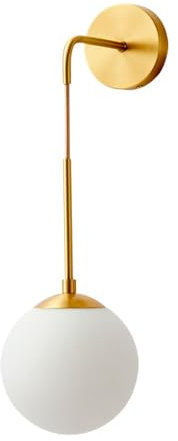 YFMYY Mid-Century Modern Wandleuchte, Globus-Glas-Wandleuchte, Vintage-Wandleuchte aus Messing und Gold, Innendekoration, Wandlampen für Schlafzimmer, Nachttisch, Wohnzimmer, Flur