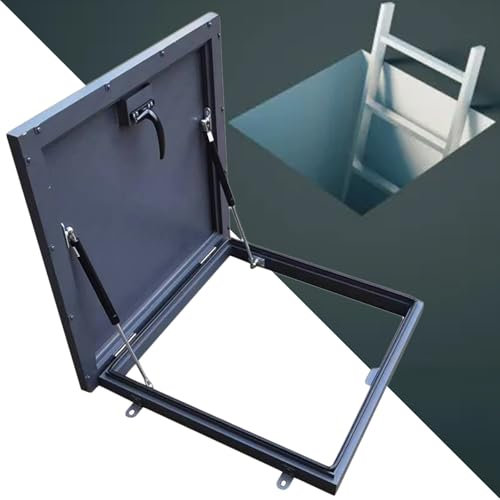 Schachtabdeckung Kellerabdeckung Kellerausstiegsluke, Dach-Wartungshauben-Deckel Mit Gasdruckfedern, Dichtungsstreifen, Griff Mit Drehverschluss, Schächte Abdeckungen(LXW-170x55cm/66.9x21.7in)