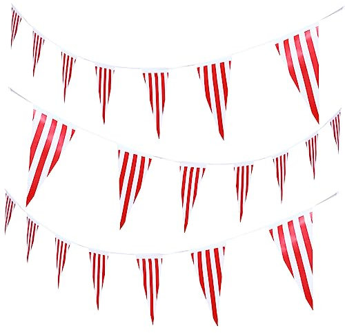 Warmhm Karneval Dekoration 3 Stücke Circus Karneval Banner Rot Party String Fahnen Decor