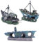 WIYETY 3 Stück Aquarium Schiffswrack Dekorationen - Piratenschiff, Harz Boot Ornament für Aquarien