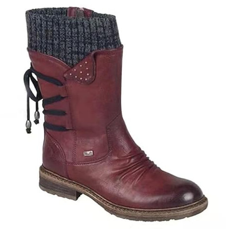 Generisch Damen Winterstiefel Schwarz Stylisch & Praktisch Casual Spitze Zehe Klobiger Blockabsatz 39 EU