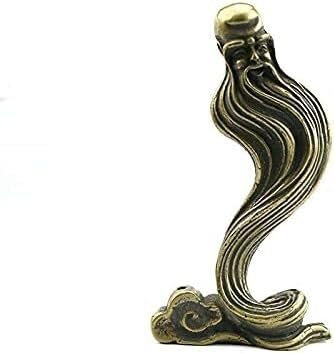 ByNGSDCC Statue, Antike Bronze Langlebigkeit Alte Mann Statue Kleine Ornamente Lange Bart Buddha Statue