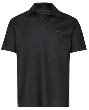TRIGEMA Oversized Poloshirt ohne Knopfleiste in Waffeloptik