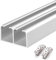 Kit Herraje Puerta Corredera Kit de puerta corrediza de bolsillo con doble interno, 100, 160, 240, 300, 360 y 400 cm, riel de herraje para puertas plegables, puertas de gabinetes(Silver,160cm/5.2ft)