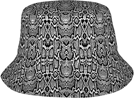JBYJBX Schwarz Weiß Print Schlangenleder Unisex Bucket Hut Angelmütze Sommerreise Sonnenschutz Outdoor-Aktivitäten, Schwarz, One Size, Schwarz, One Size, sc schwarz, Einheitsgr��e