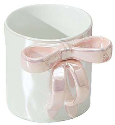 Trinkgläser mit Henkel Schleife Kaffeetasse Schleife Cup (Rosa, A)