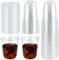 YEXEXINM 50 Pcs 16 Oz Reusable Clear Plastic Cups, Strong Takeaway Cups with Strawless Sip Lids, Round Bottom Togo Cup for Smoothies Milkshake Iced Tea Coffee Cup for Party Catering BBQ