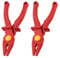 VDE 7.7 Inch Insulated Electrician Plier 1000V Flat Nose Plastic Vise with Non Slip Handle for Safe Circuit Work