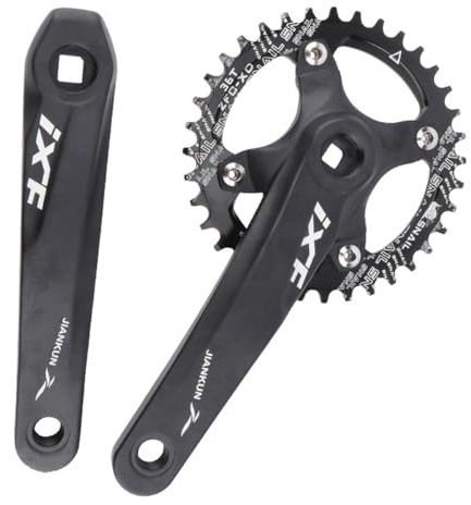 170 mm MTB-Kurbelgarnitur mit quadratischem Loch, schmales, breites Zahnrad, rundes Kettenblatt, 104 BCD, 32 Zähne, 34 Zähne, 36 Zähne, 38 Zähne, Kurbelarmsatz für Mountainbikes aus Aluminiumlegierung
