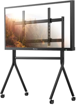 Sylvox Supporto TV con Ruote per 65-75 | Carico Massimo 60 kg/132 lbs,VESA Max 1200x600mm,Ruote Bloccabili a 360°, Compatibile LED, LCD,per Esterni/Uffici/Casa