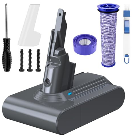 JUBOTY 7000mAh Ultra-Hochleistungs V7 Akku, Ersatzakku für Dyson SV11 Motorhead Animal Trigger Mattress Allergy Fluffy und Absolute Handstaubsauger (Schwarz, V7,A)