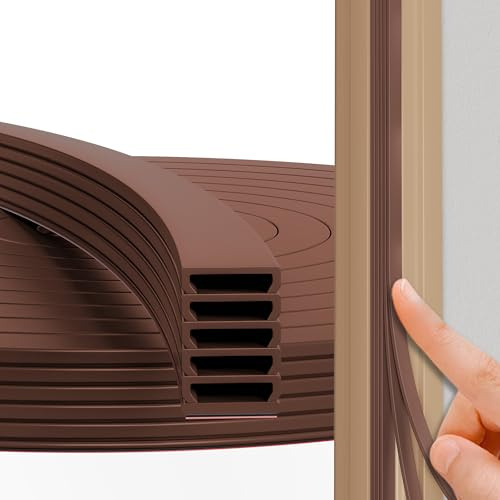 FFPMYF Türdichtung Dichtungsband Selbstklebend – Gummidichtung Tür Dichtung Zugluftstopper, Lärmschutz, Energieeffizienz, Wetterfest(Braun-6m)
