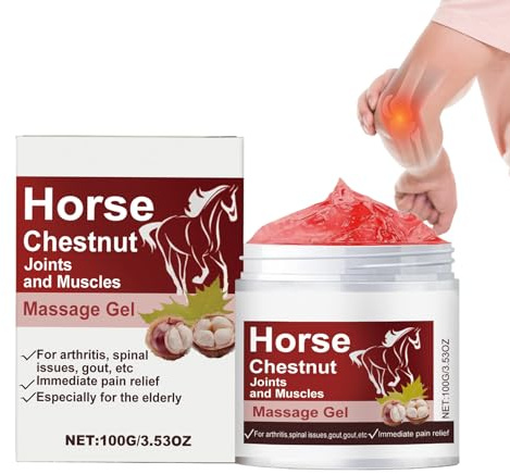 Horse Chestnut Joints and Muscles Massage Gel - 100g Fast Acting Cream | Soothing Recovery Balm for Knee Neck Back Shoulder Hand and Muscle Pain Relaxation
