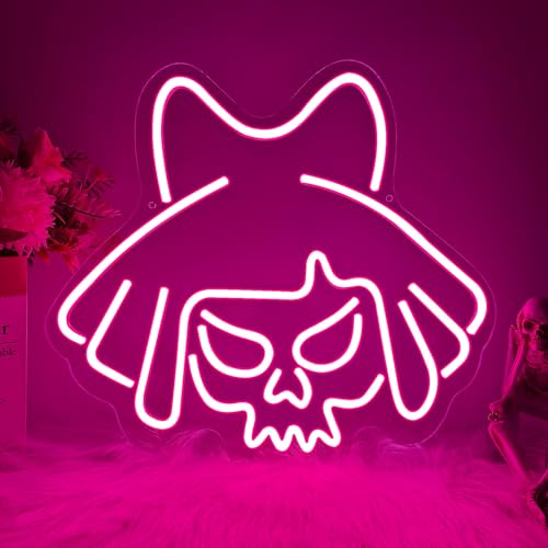 Pink Totenkopf Neon Schild Dimmbare LED Neon Lampe USB Betrieben Moderne Wand Deko für Schlafzimmer Bar Party Gaming Zimmer Geschenk für Erwachsene & Jugendliche