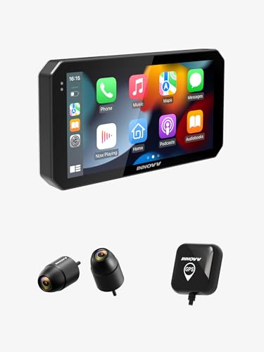 INNOVV N2 Motorbike Camera Motorcycle CarPlay, 2K Dual Dash Cam Front and Rear, 6 IPS Touch Screen, GPS, 5.8G Wi-Fi, IP67 Waterproof