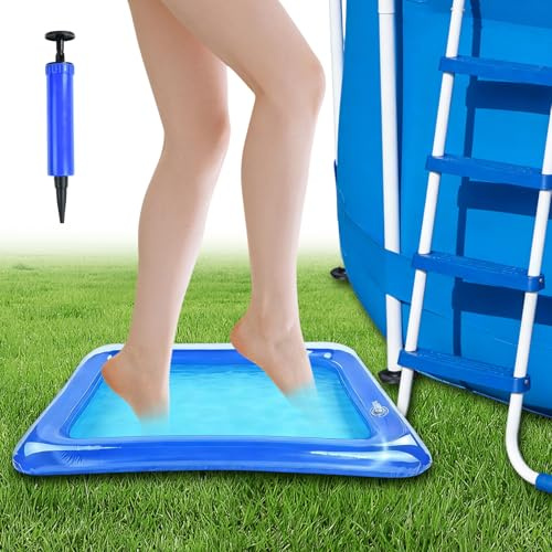 Aufblasbares Fußbecken 45x60 cm mit Pumpe, Fußbadewanne Pool aus PVC, Faltbar & Wiederverwendbar, Klein Pool Zubehör für Hygiene, Geeignet für Gartenpool und Haustiere